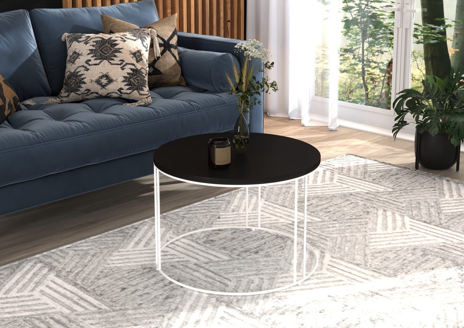 NOEL coffee table, white/black, ADRK - Image 2