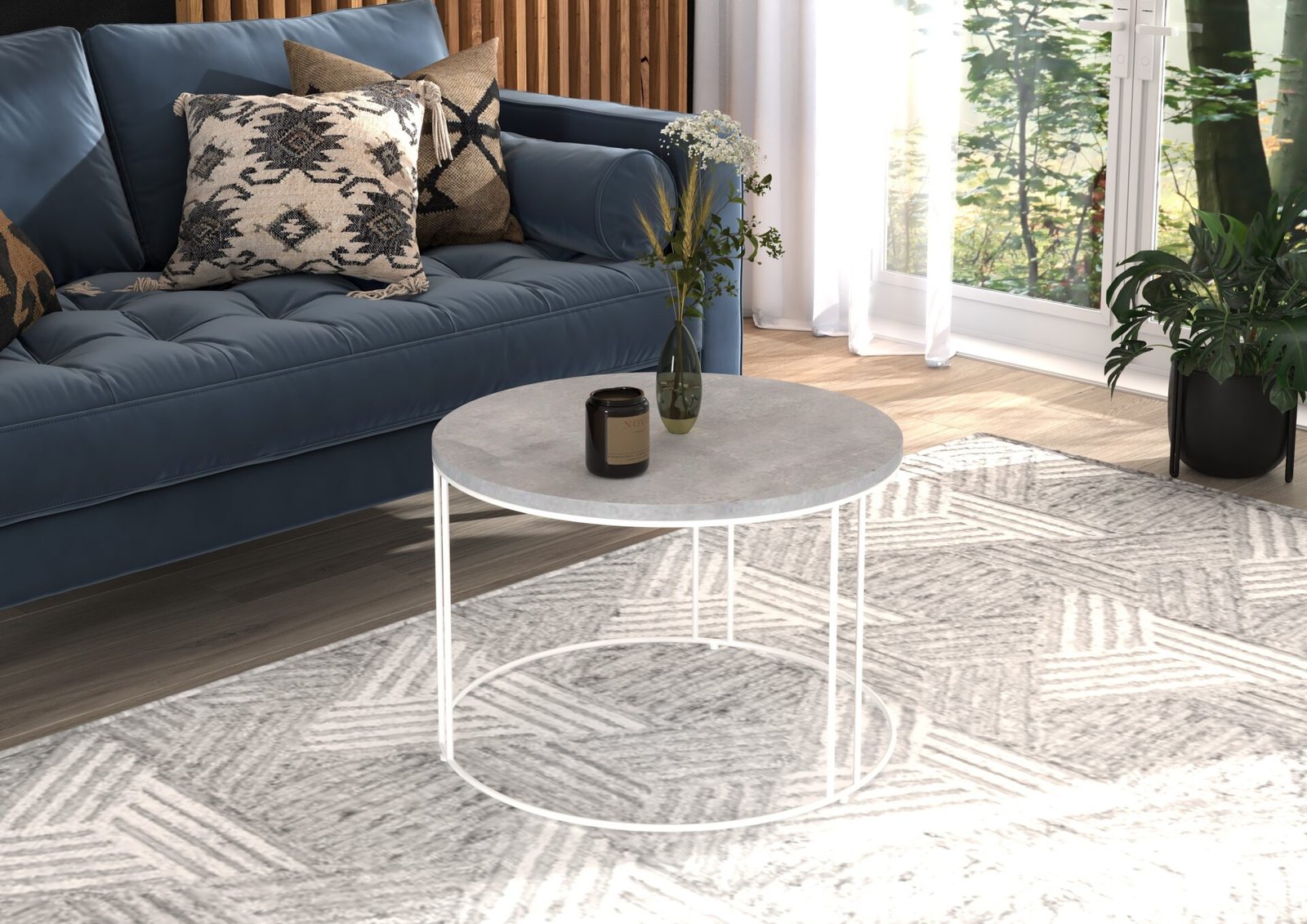 NOEL coffee table, white/concrete, ADRK - Image 2