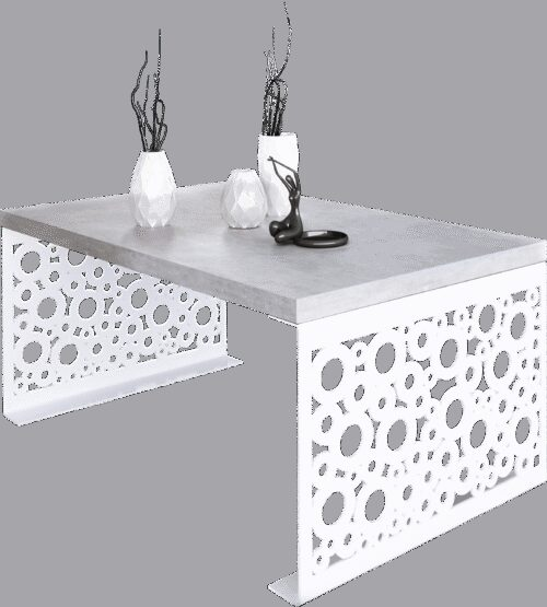 RINA coffee table 100×60 white/concrete ADRK