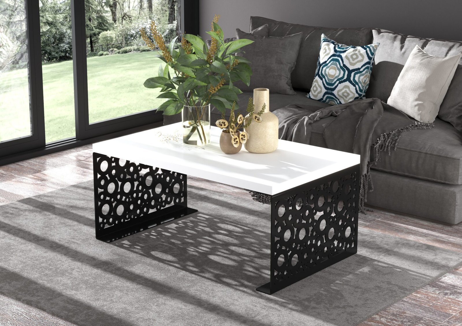 RINA coffee table, 100x60, black/white, ADRK - Image 2