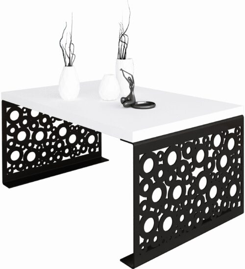 RINA coffee table, 100×60, black/white, ADRK