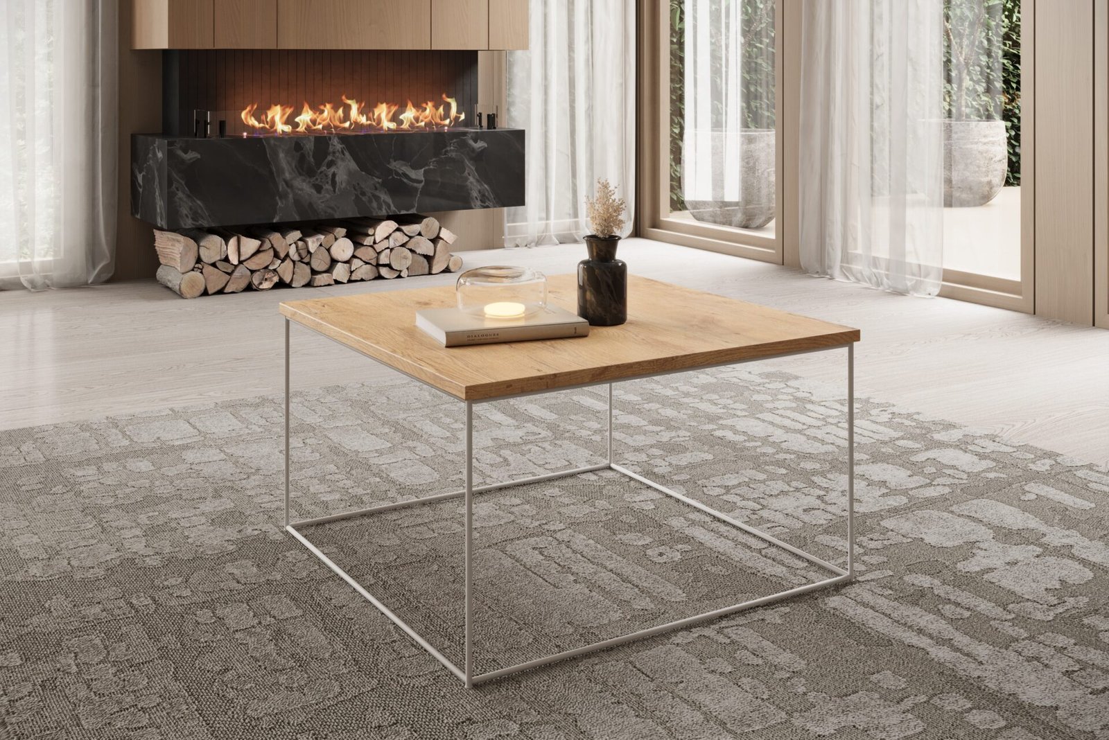 Roni coffee table, white/Lancelot oak, ADRK - Image 2