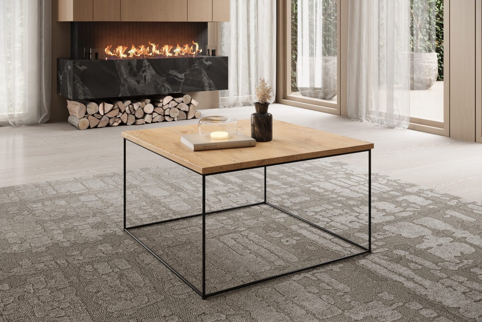 Roni coffee table, black/Lancelot oak, ADRK - Image 2