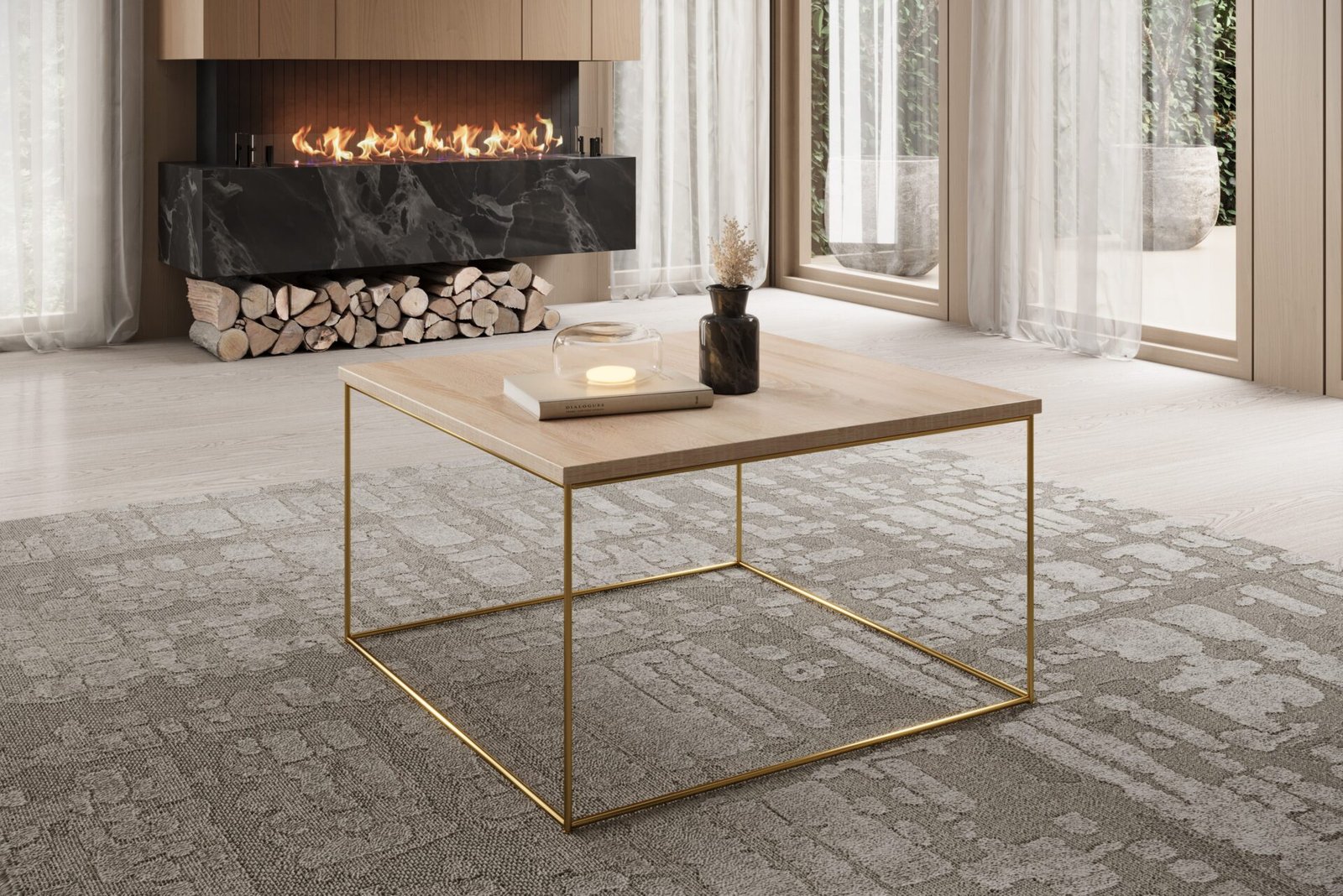 Roni coffee table, gold/Sonoma, ADRK - Image 2
