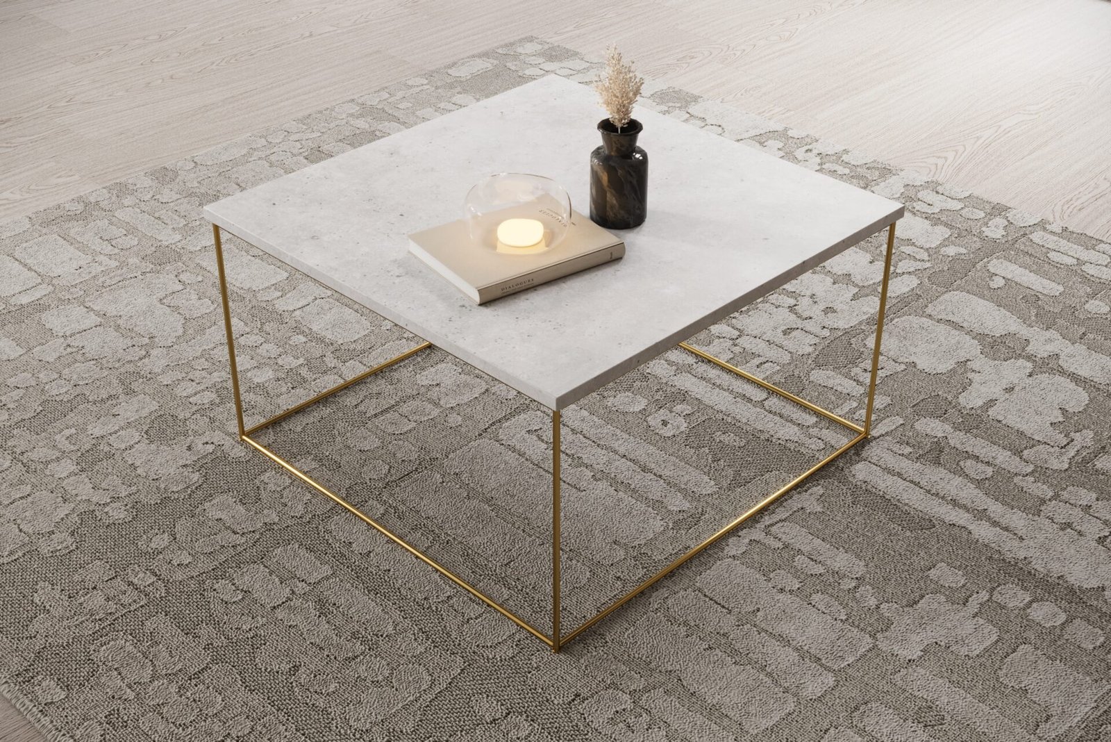 Roni coffee table, gold/concrete, ADRK - Image 3