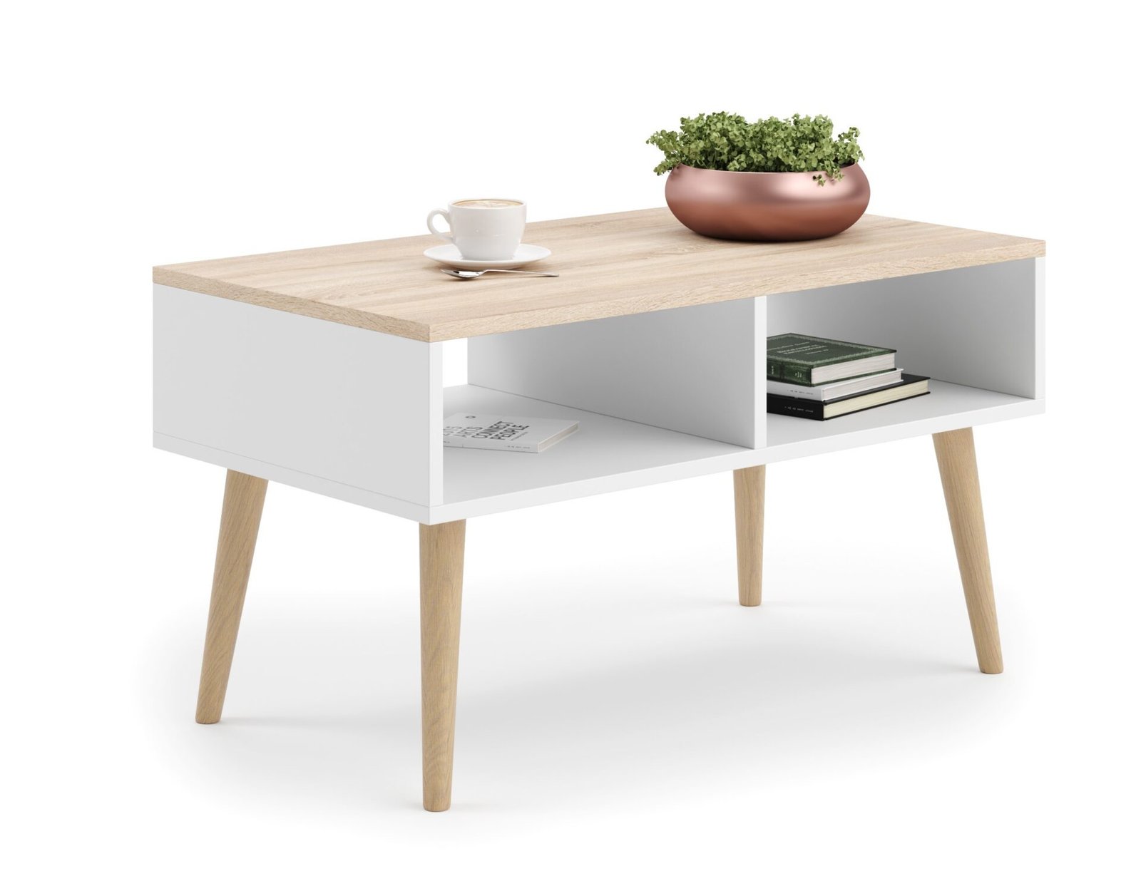 SANA coffee table, 90x50, white/Sonoma, ADRK