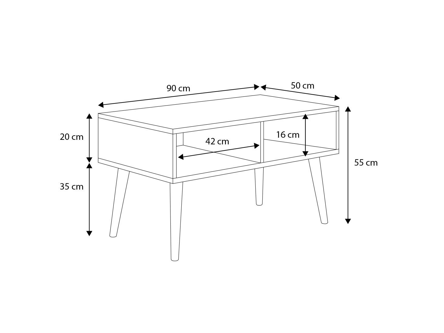 SANA coffee table, 90x50, white/Sonoma, ADRK - Image 3