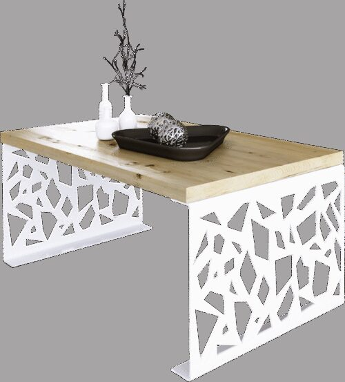 SEMARA coffee table 100×60 white/artisanal ADRK