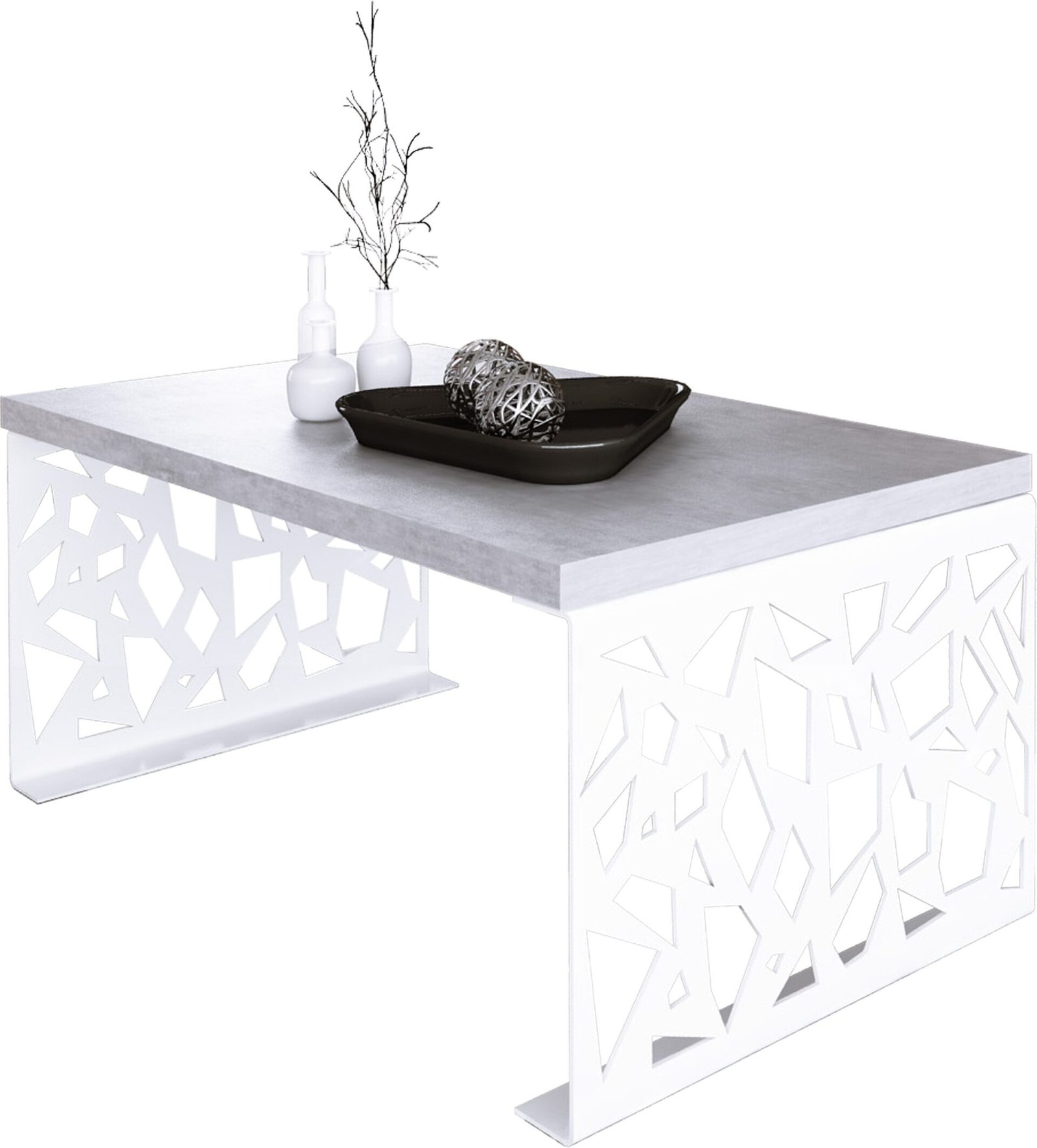 SEMARA coffee table 100x60 white/concrete ADRK