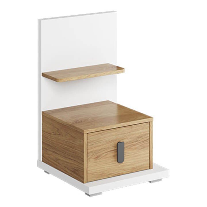 SIMI MS-08 bedside table | White, natural hickory wood - Image 2