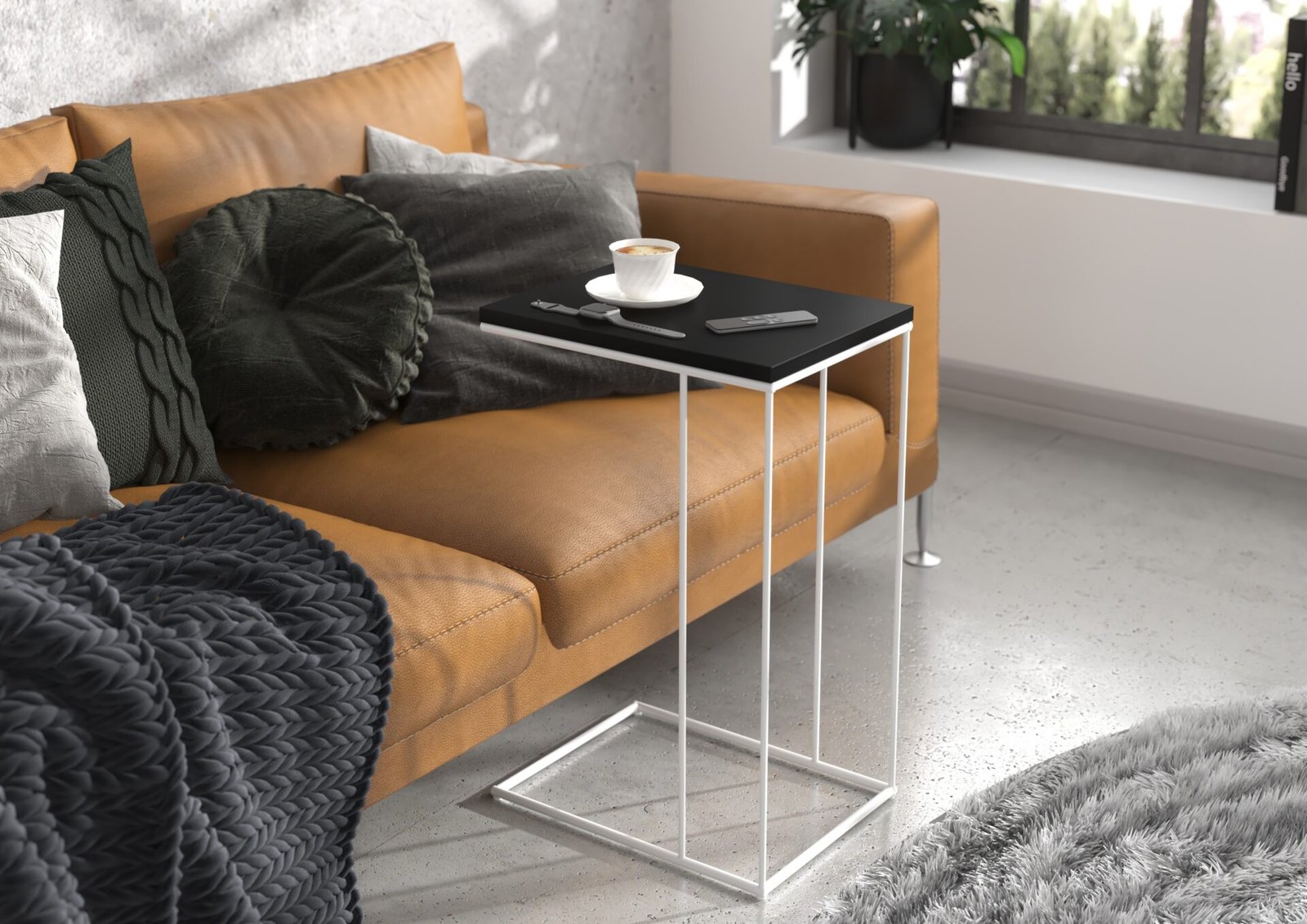 DRU side table, white/black, ADRK - Image 2