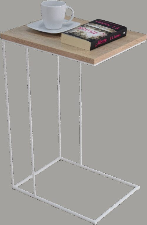 DRU side table, white/Sonoma, ADRK