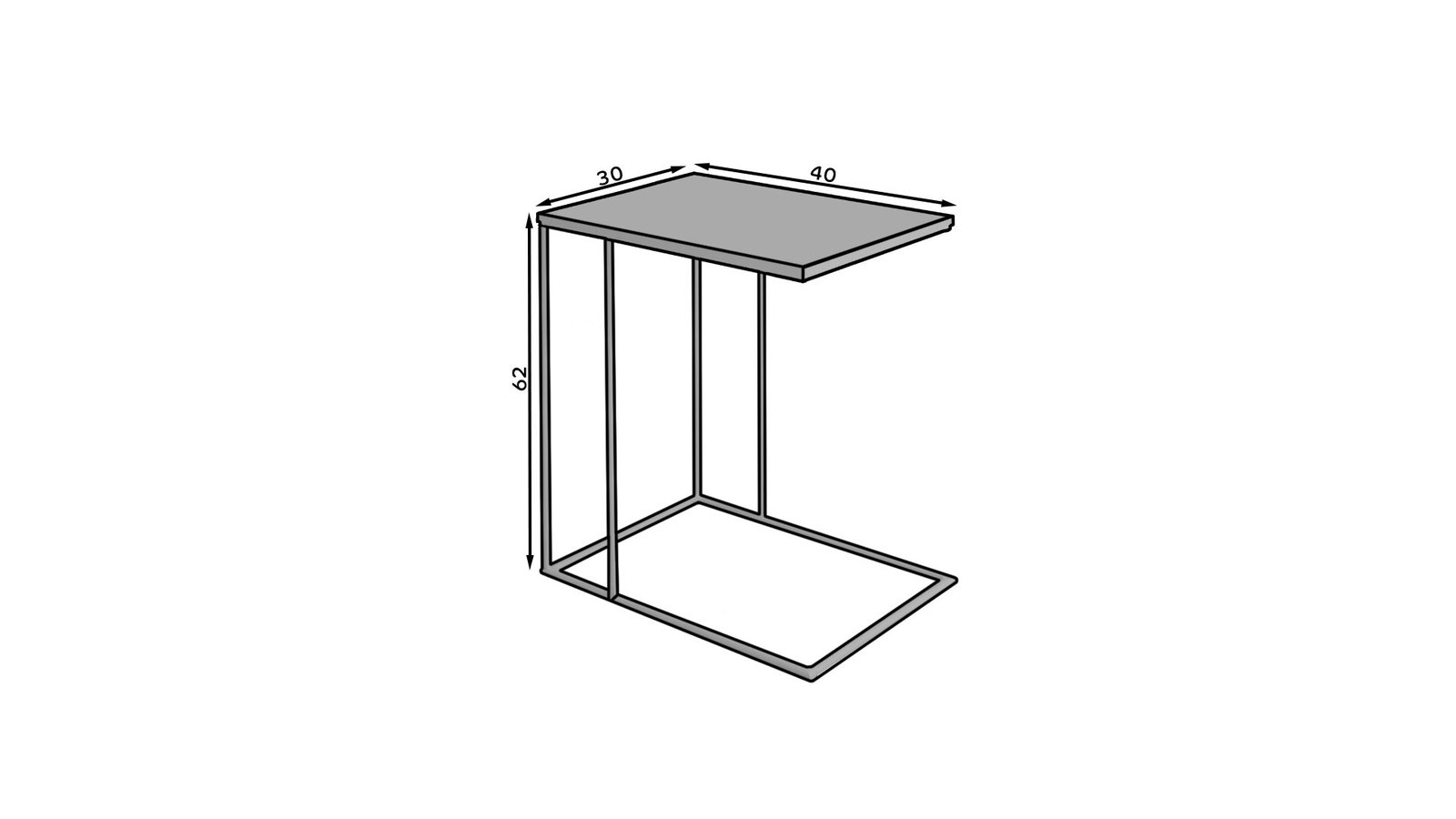 DRU side table, white/concrete, ADRK - Image 3