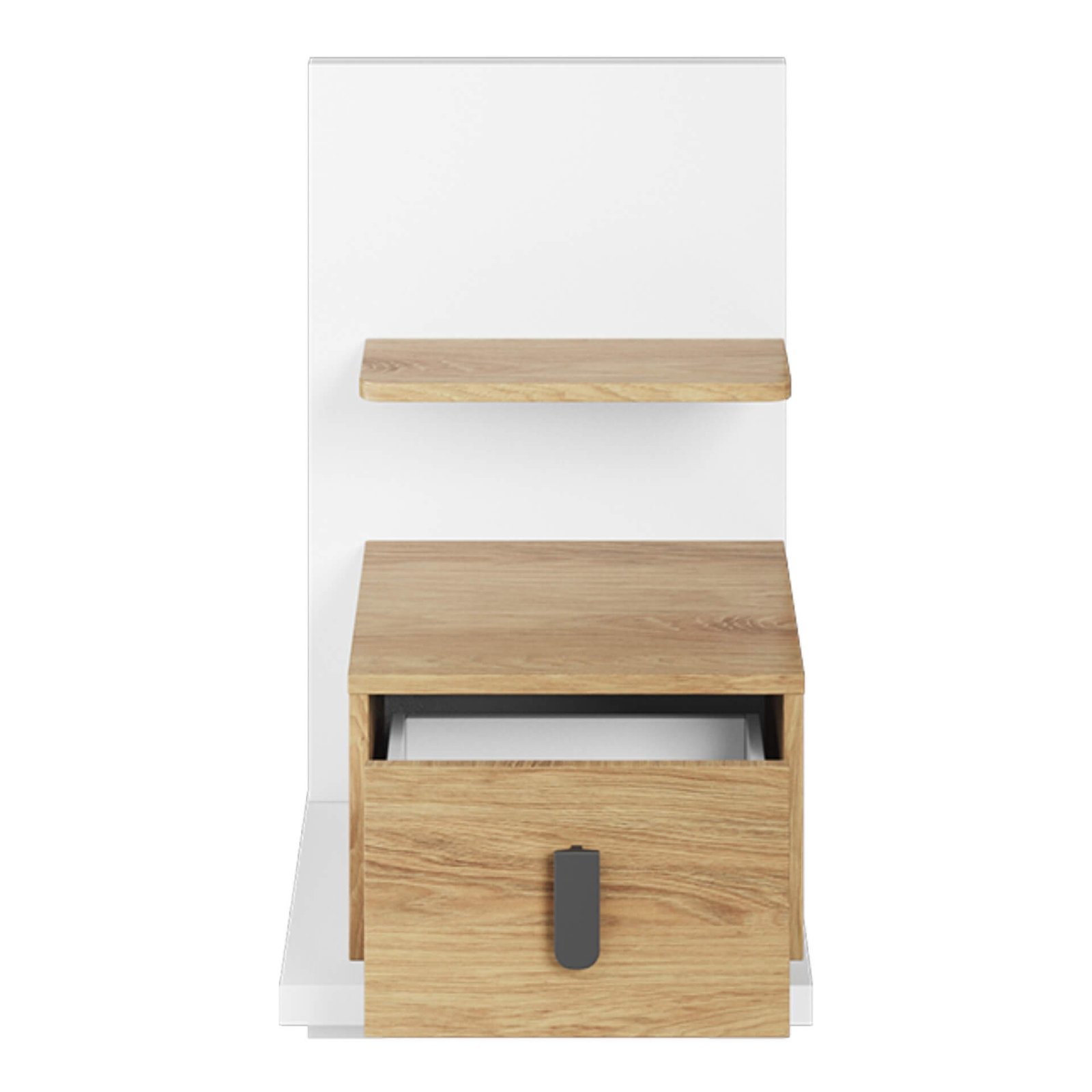 SIMI MS-08 bedside table | White, natural hickory wood - Image 3