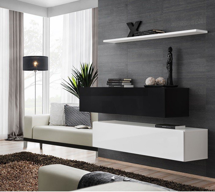Chest of drawers SWITCH II black/white ASM