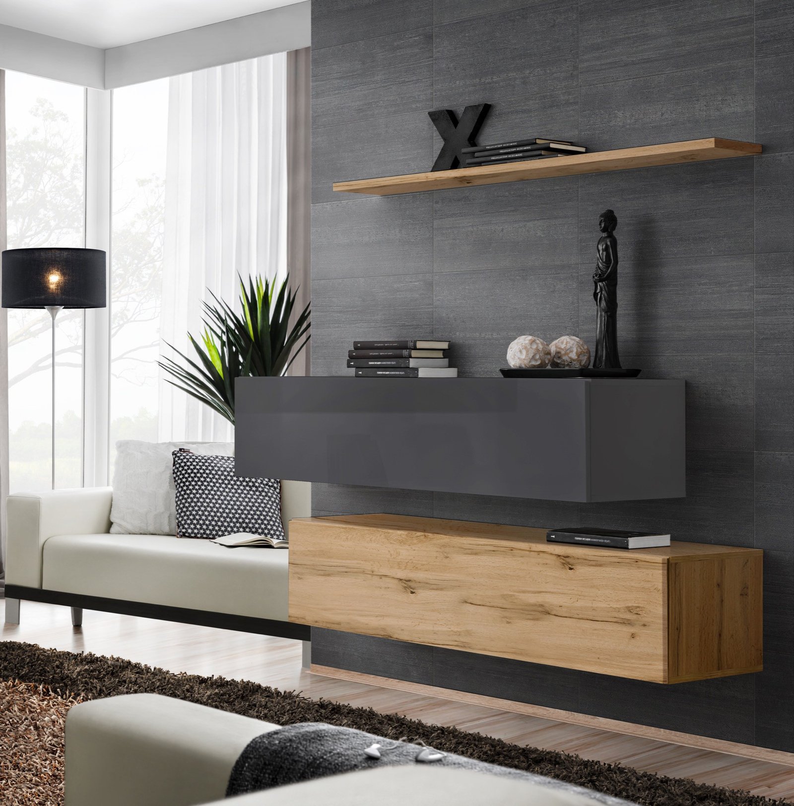 Chest of drawers SWITCH II graphite color/wotan7 ASM