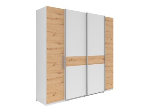 FABIO four-door wardrobe, white/artisan oak