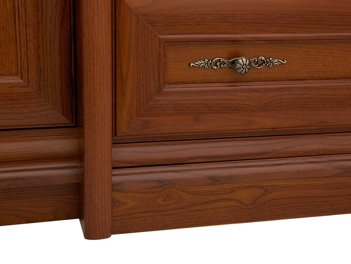 Four-door wardrobe with two drawers KENT 227 cm chestnut - Image 4