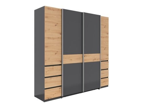 FABIO four-door wardrobe with six drawers, garfit/artisan oak