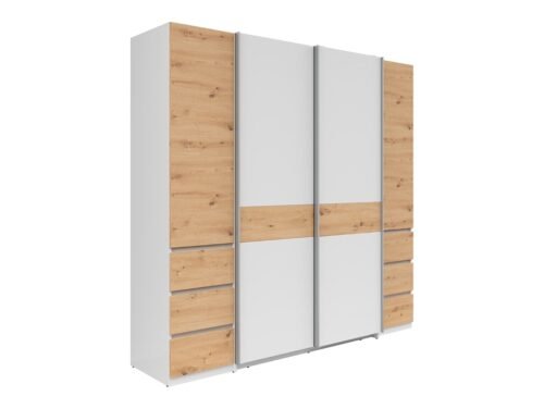 FABIO four-door, six-drawer wardrobe, white/artificial oak