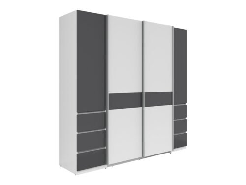 FABIO four-door wardrobe with six drawers, white/garfit