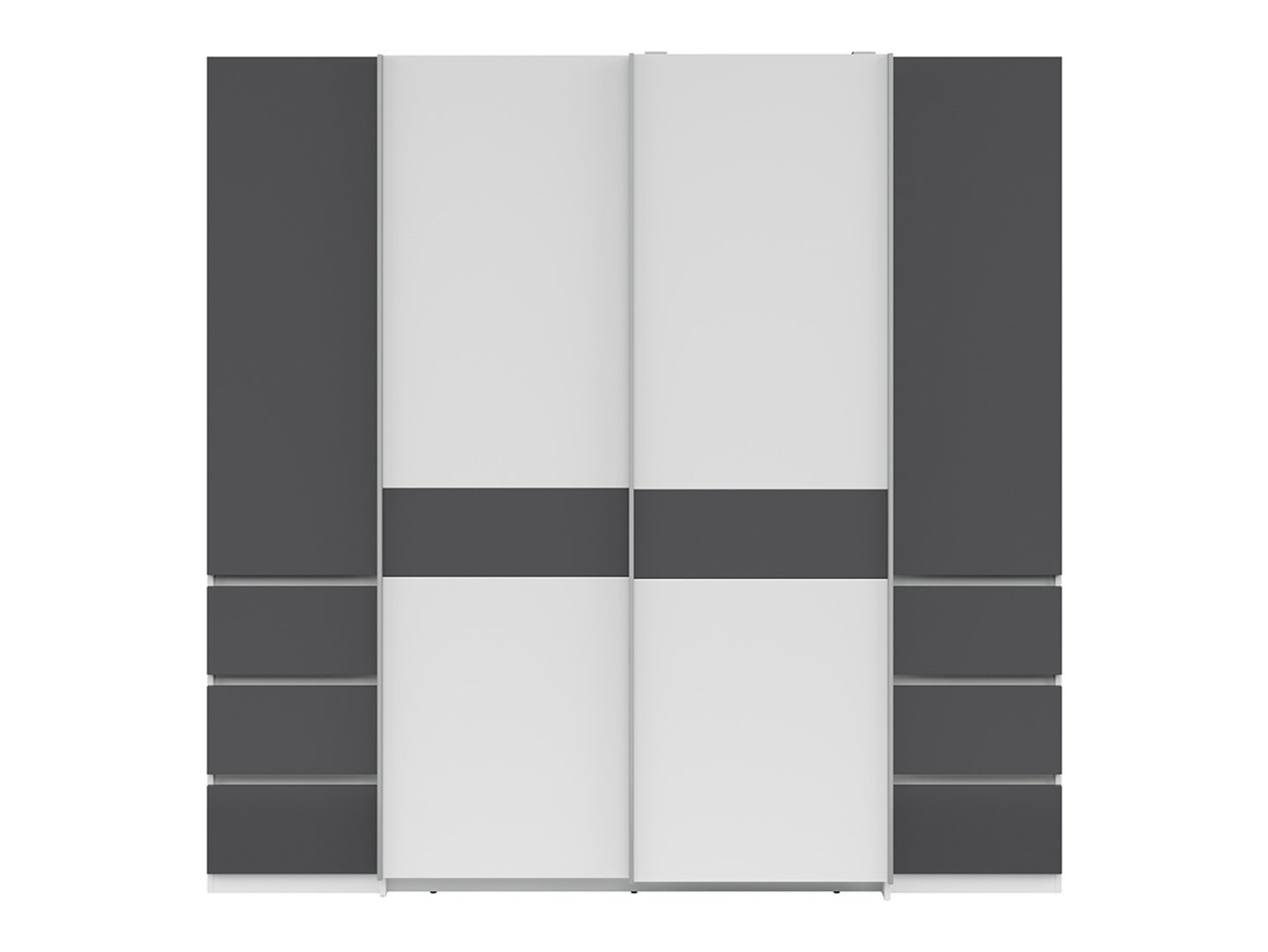 FABIO four-door wardrobe with six drawers, white/garfit - Image 2