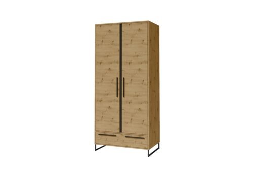 ARIA Artisan two-door wardrobe/black ADRK