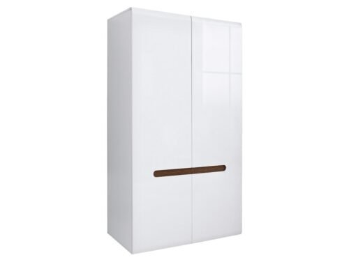 AZTECA TRIO two-door wardrobe, 105 cm, white/glossy white