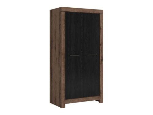 BALIN two-door wardrobe 98 cm monastery oak/black oak