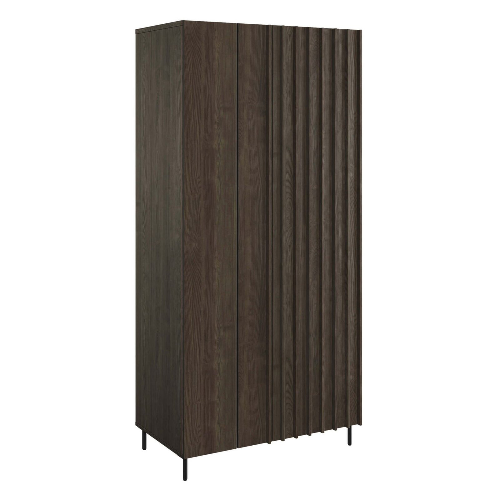 PIEMONTE 01 two-door wardrobe, Portland Ash/Black