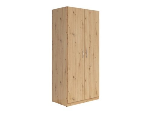 CASAO two-door wardrobe, oak/textile