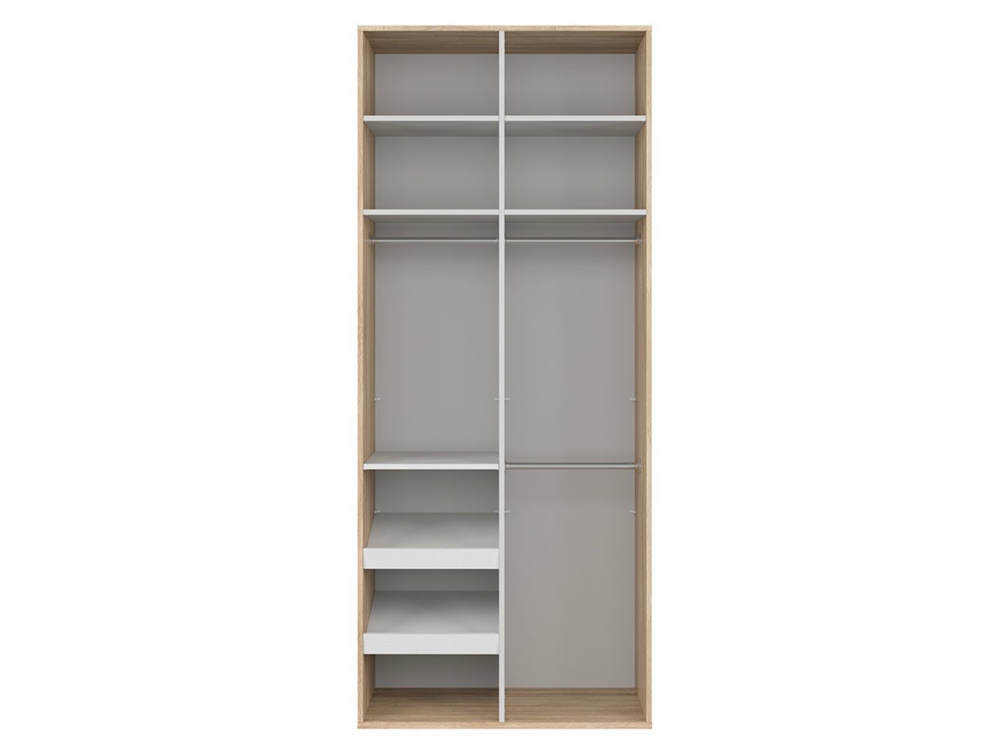 FLEX two-door wardrobe 100 cm, Sonoma oak/white glossy color