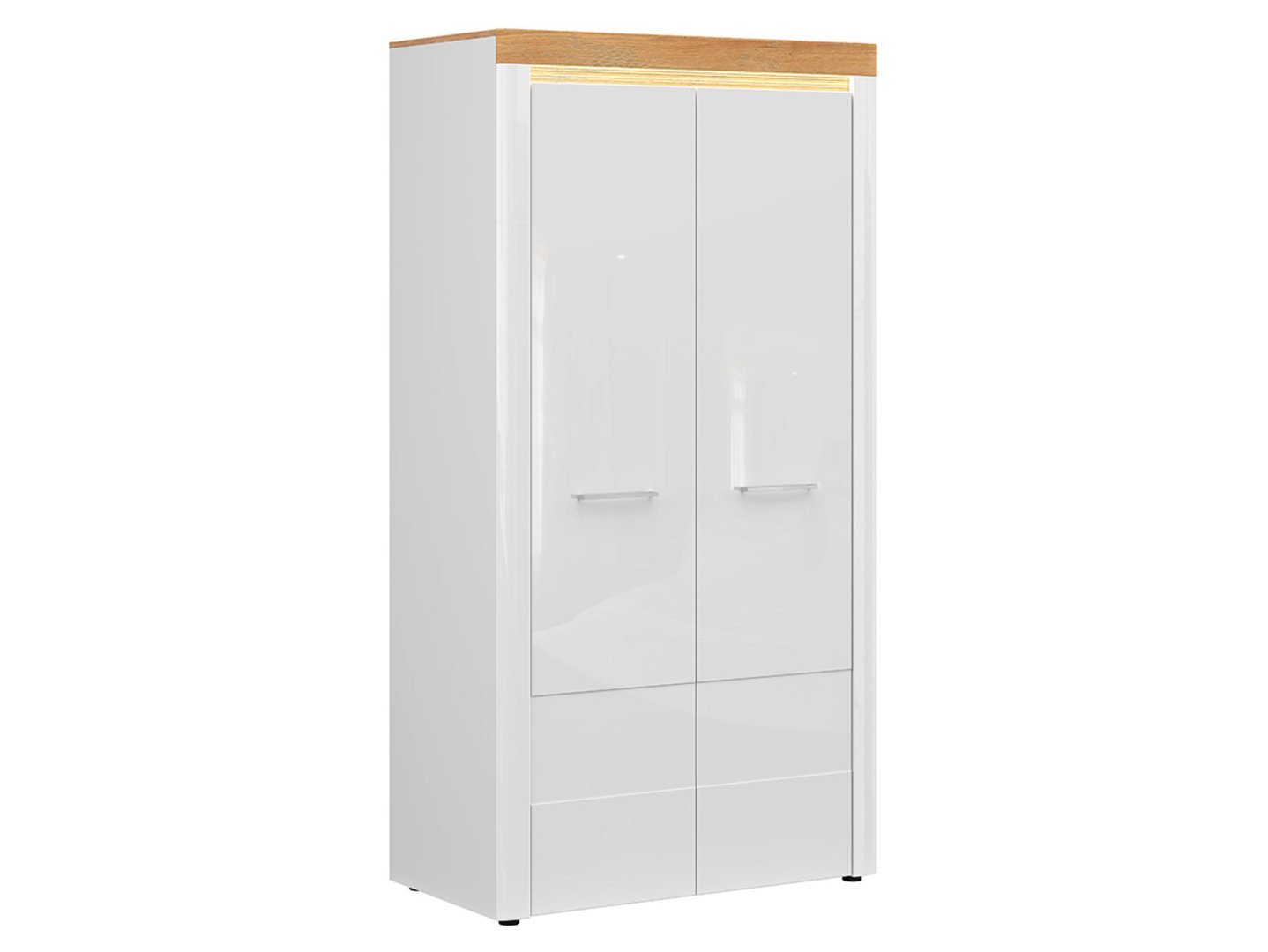 HORTON two-door wardrobe 102.5 cm, Grandson golden oak/glossy white