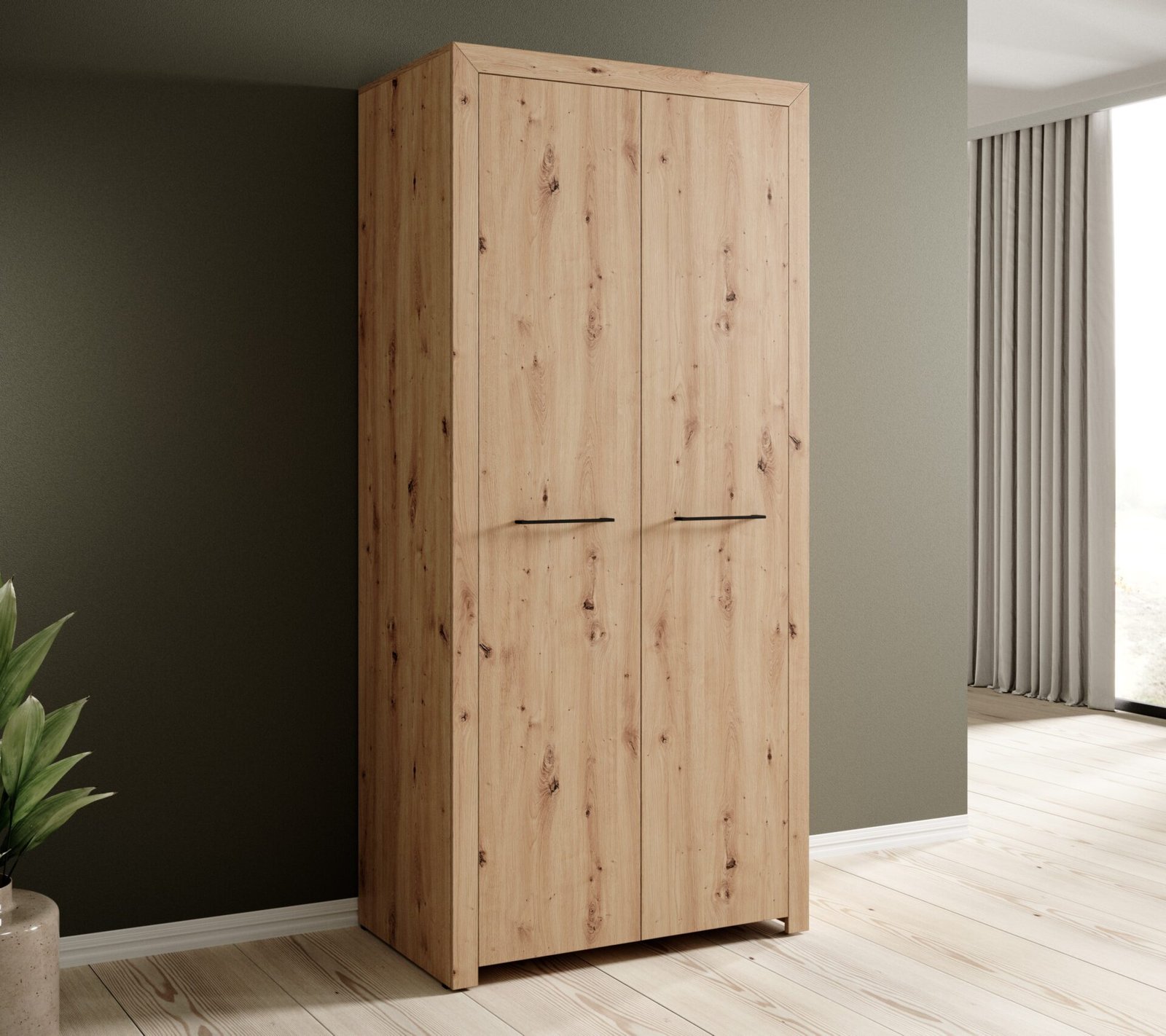 JANEZ Artisan two-door wardrobe / black ADRK - Image 2