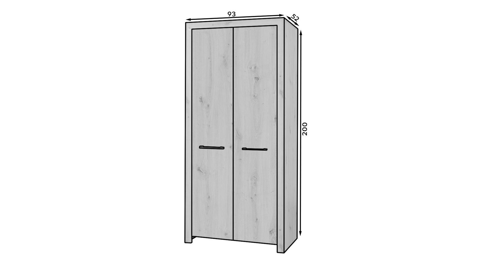 JANEZ Artisan two-door wardrobe / black ADRK - Image 3