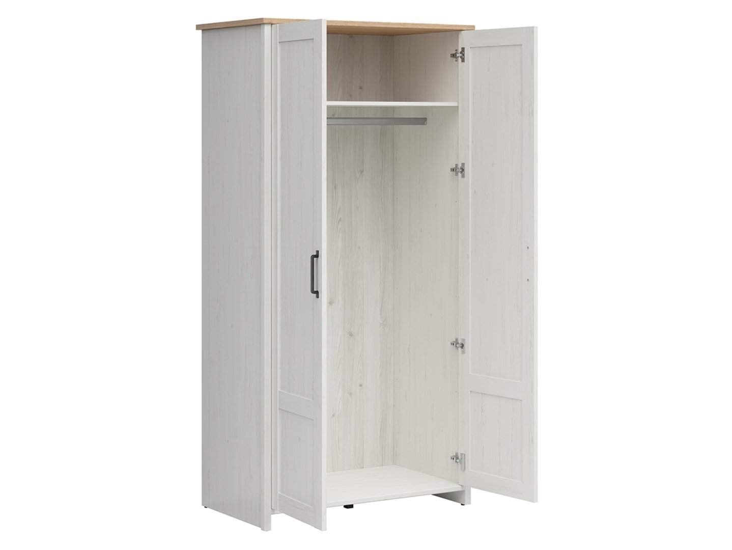 LOKSA two-door wardrobe, 101.5 cm, Andersen pine, white
