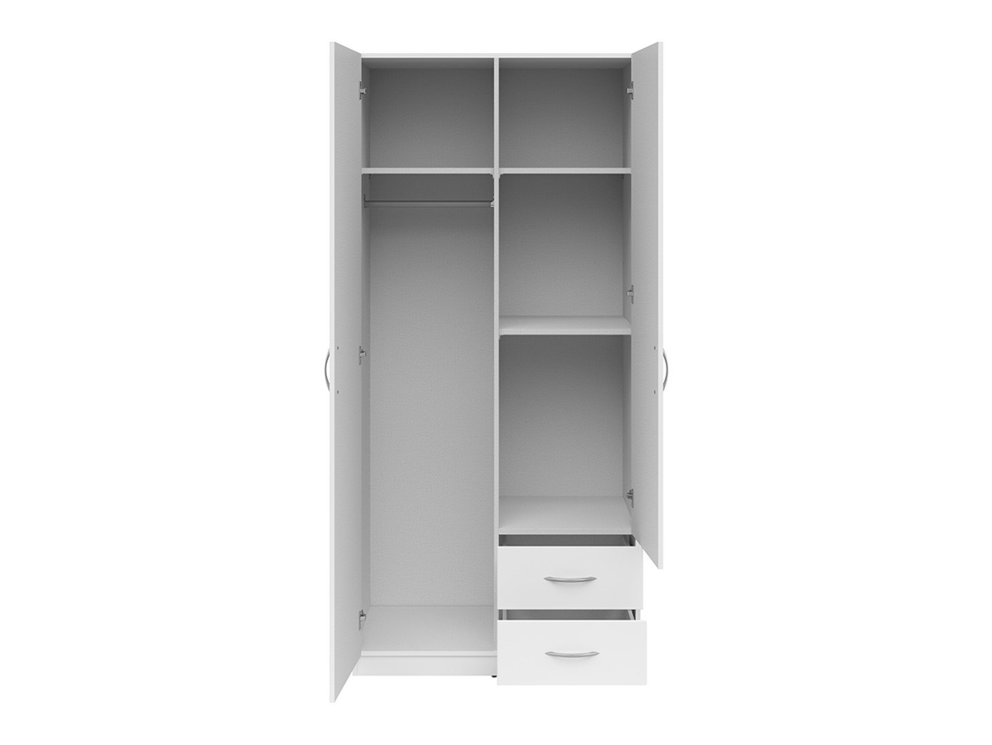 Two-door wardrobe with two drawers CASAO white/textile - Image 3