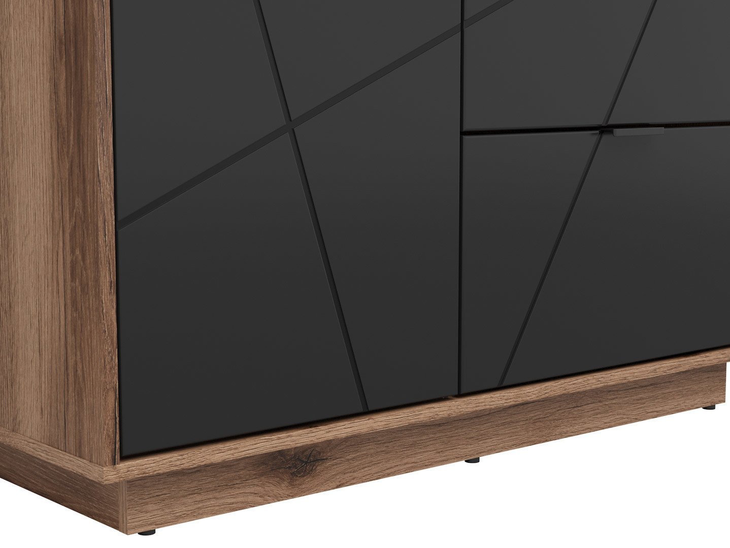 FORN two-door wardrobe with two drawers, 94 cm, Delano dark oak/matt black - Image 4