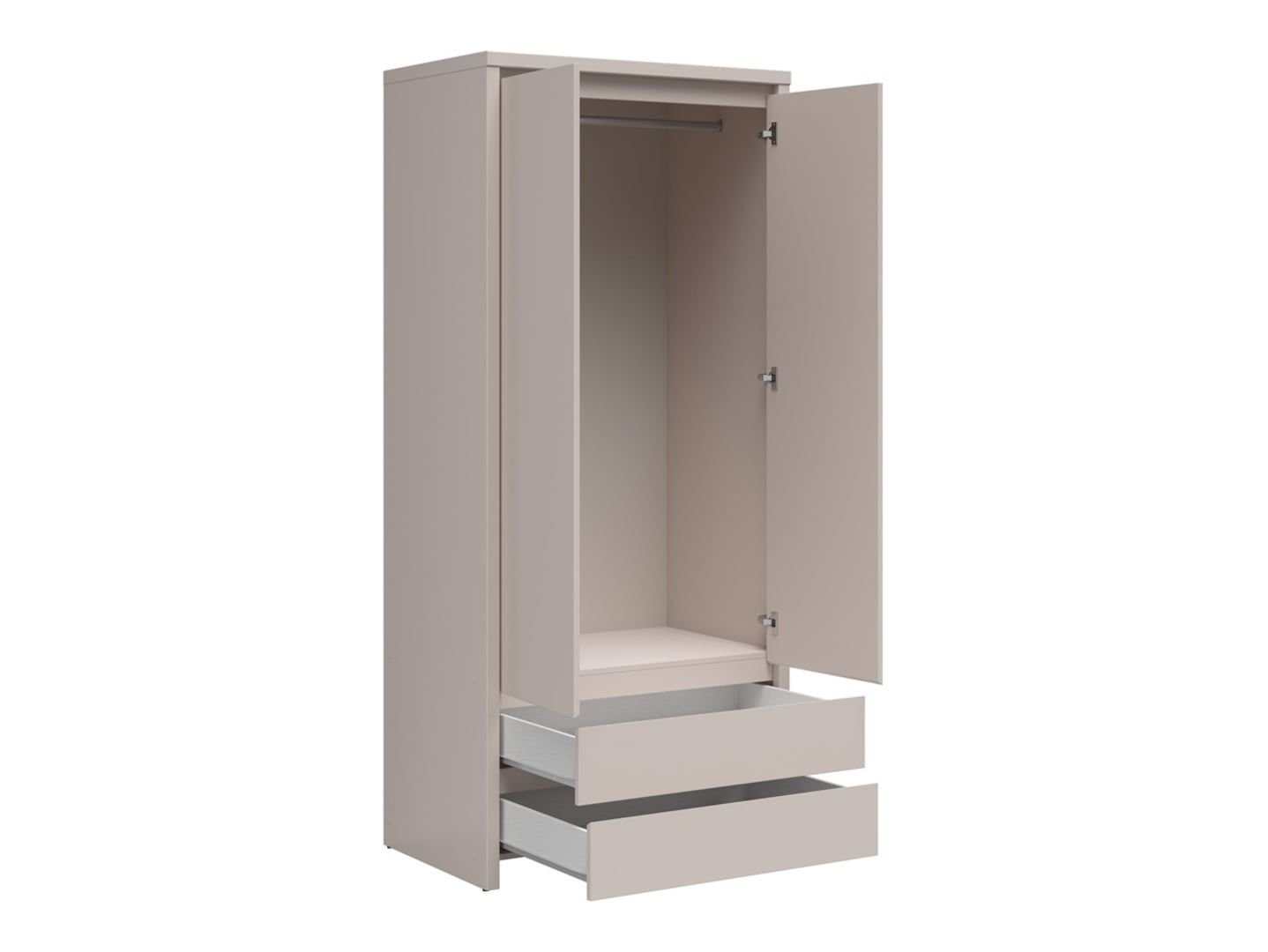 Two-door wardrobe with two drawers KASPIAN 90 cm cashmere color - Image 5