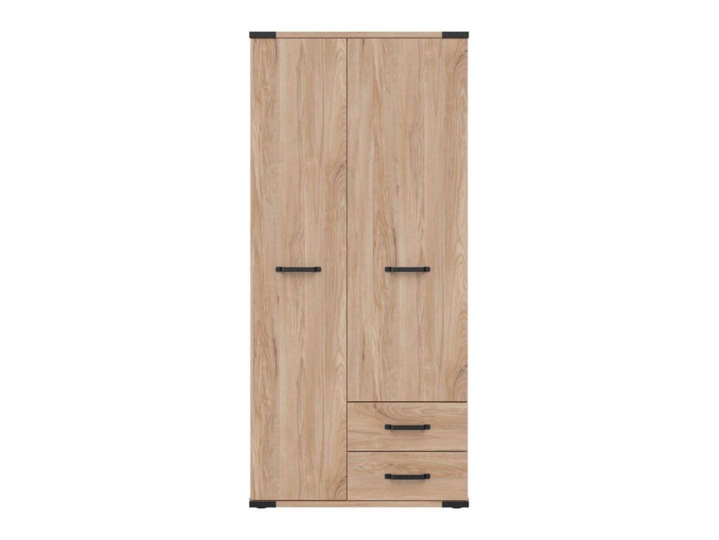 Two-door wardrobe with two drawers LARA 90 cm Belarusian ash - Image 2