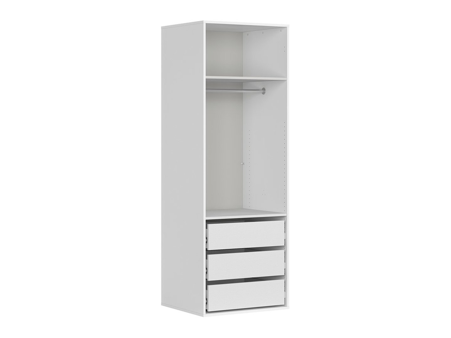 FLEX 75 cm two-door wardrobe with mirror, white/gray - Image 7