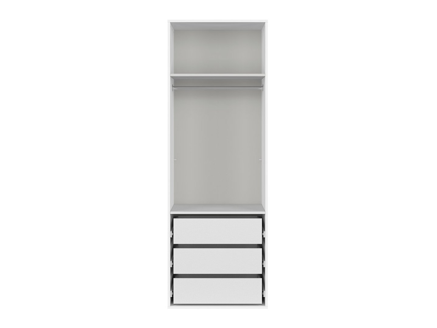 FLEX 75 cm two-door wardrobe with mirror, white/gray