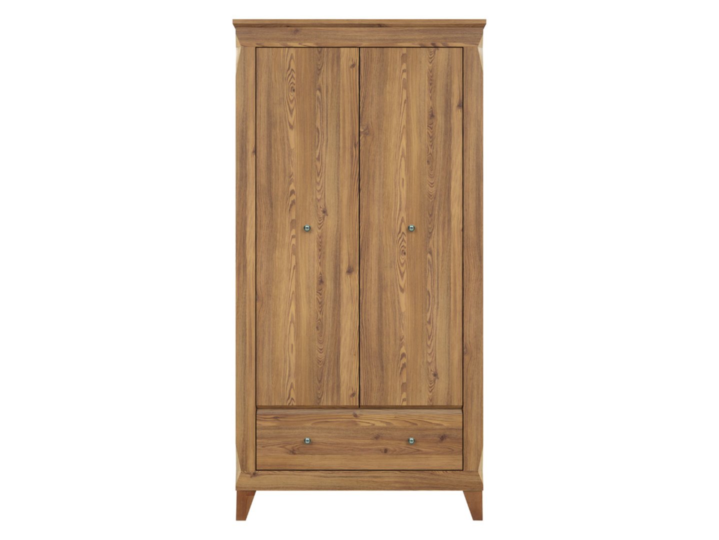 BERGEN two-door wardrobe with drawer, 102 cm, Sibiu larch, gold color - Image 6
