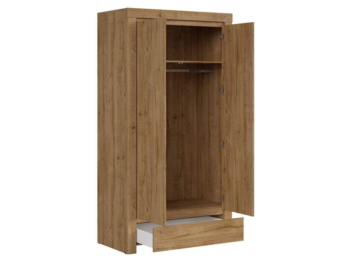 HOLTEN 106 cm Waterford oak two-door wardrobe with drawer - Image 3