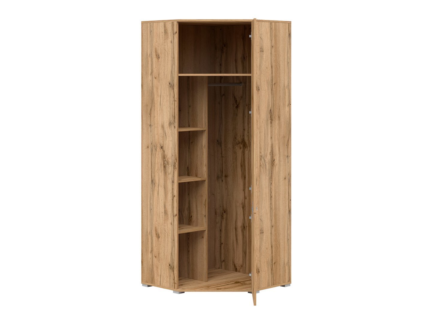 ZELE single-door corner wardrobe 78x78 cm, Wotan oak - Image 3
