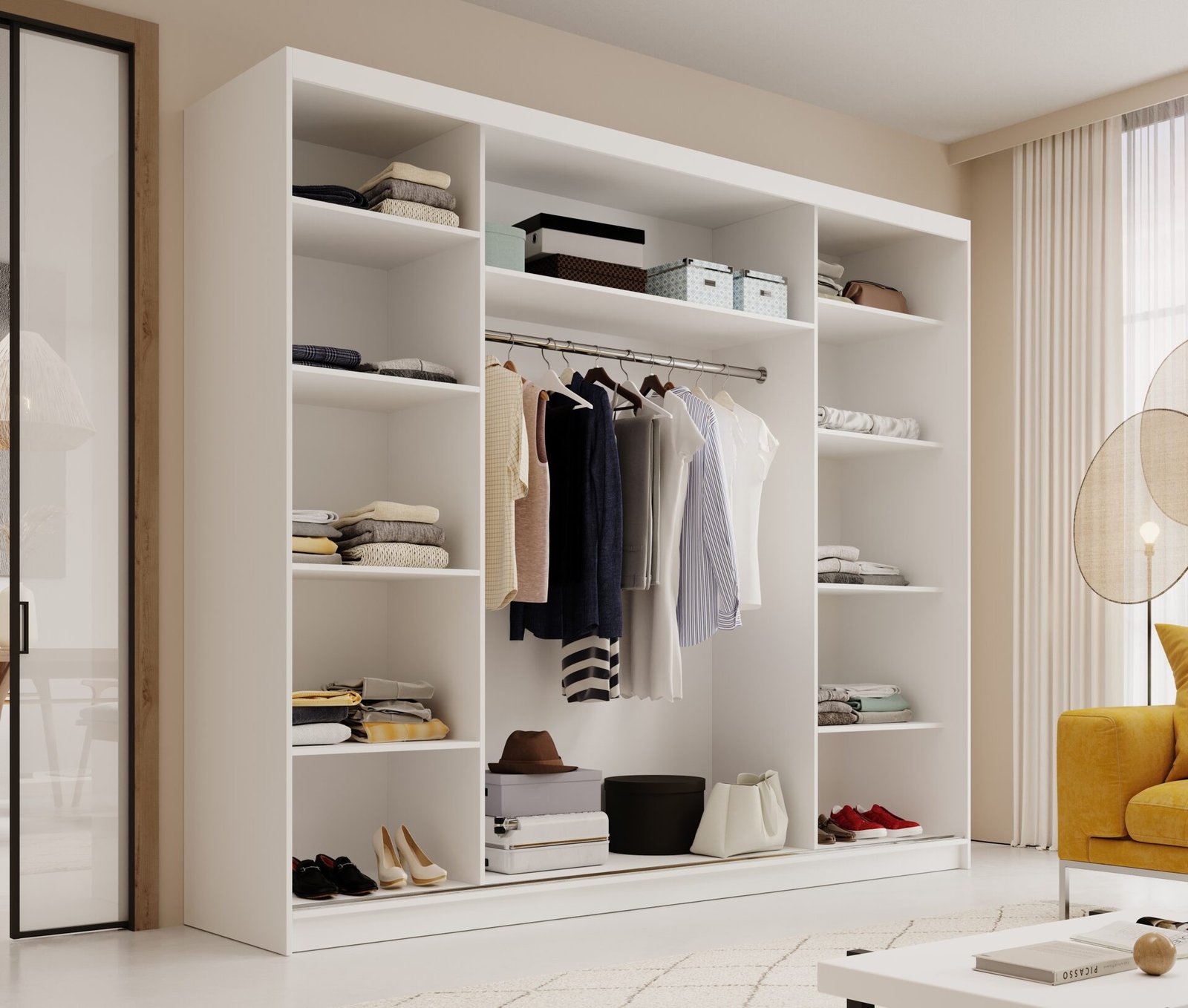 Andy 250 sliding wardrobe, white/black, ADRK - Image 3