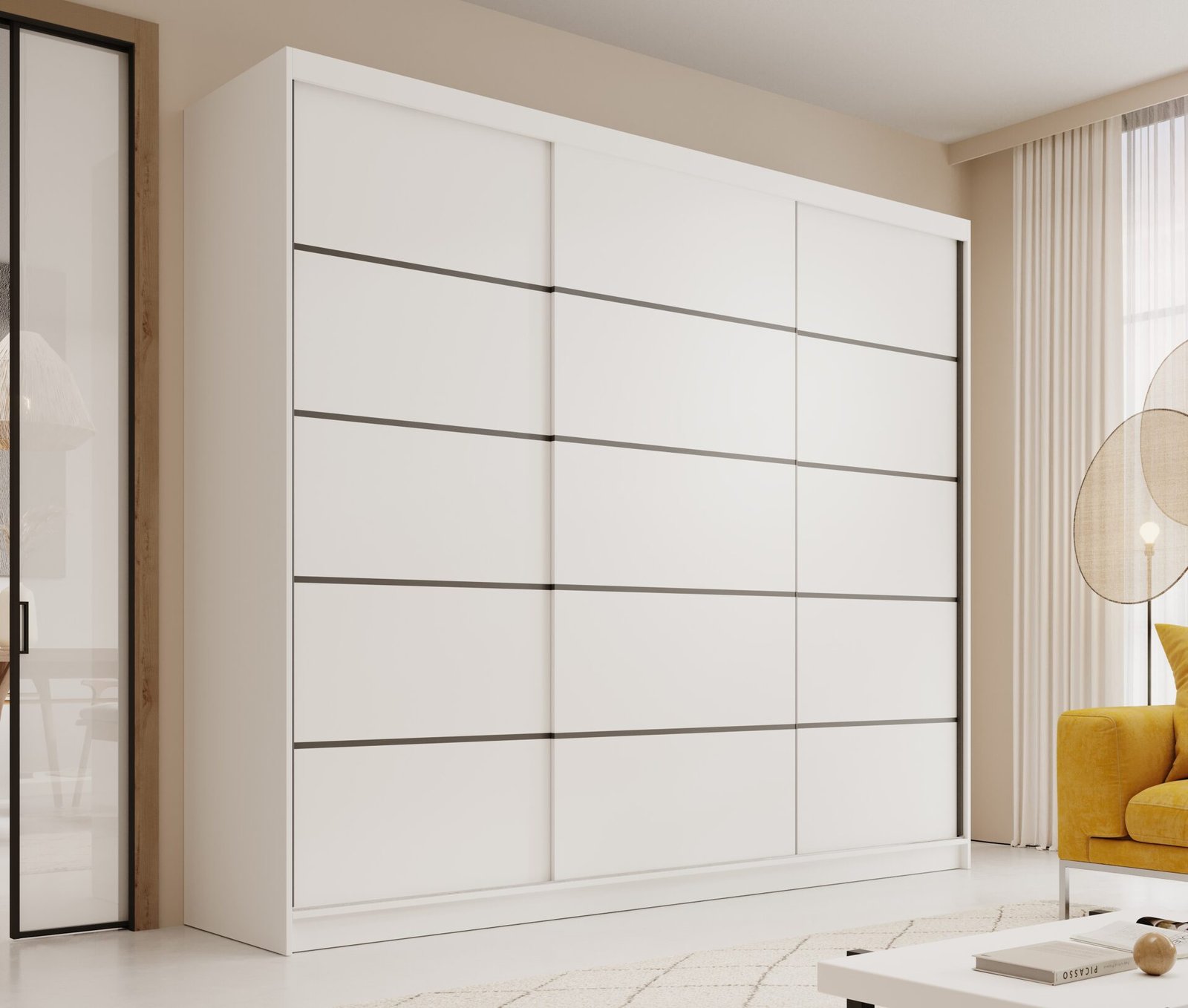 Andy 250 sliding wardrobe, white, ADRK - Image 2