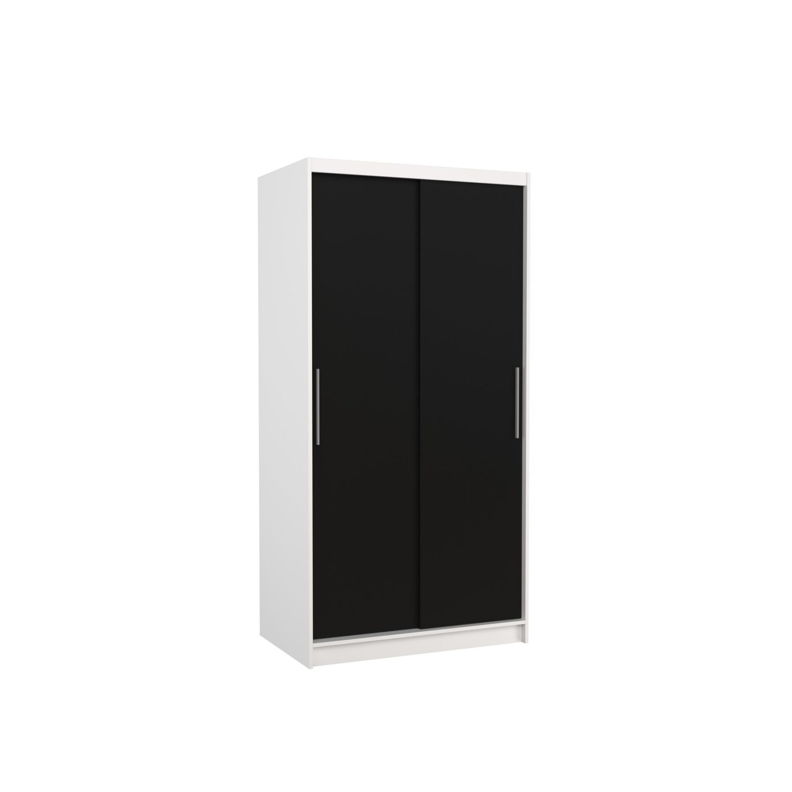 ASTEN 100 Sliding wardrobe with sliding doors, white/black, ADRK
