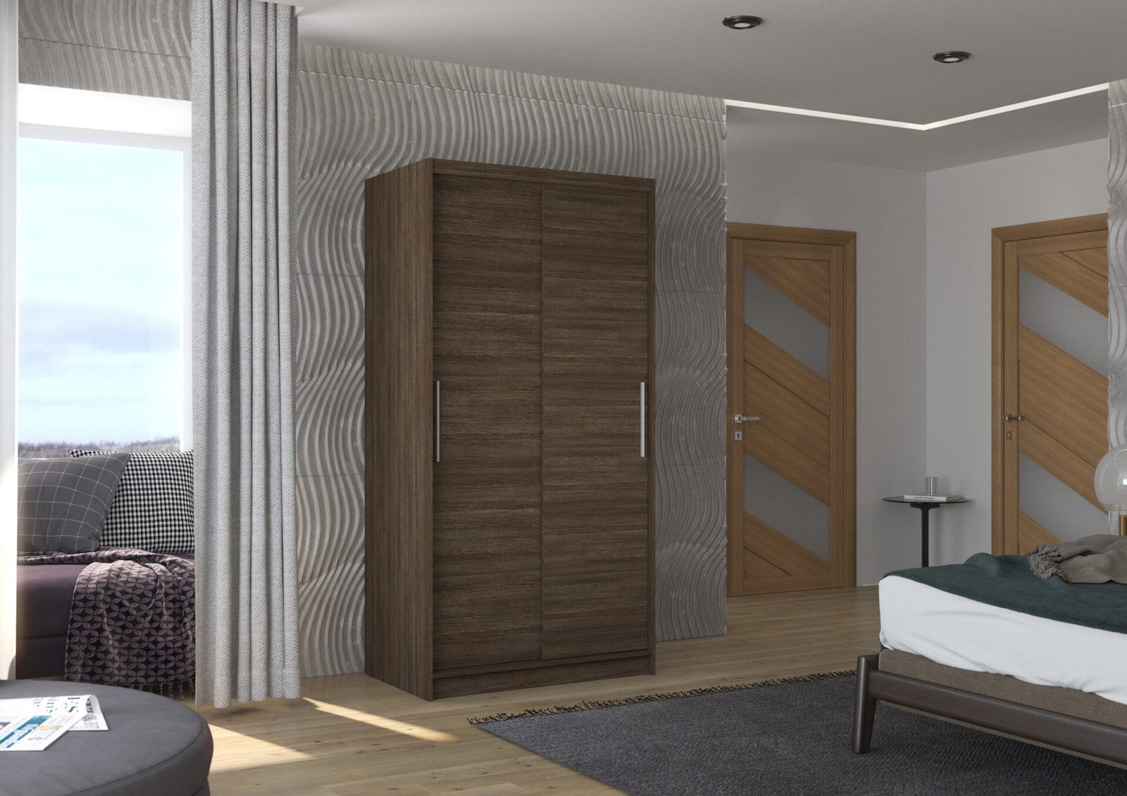 ASTEN 100 sliding wardrobe with chocolate finish, ADRK - Image 2