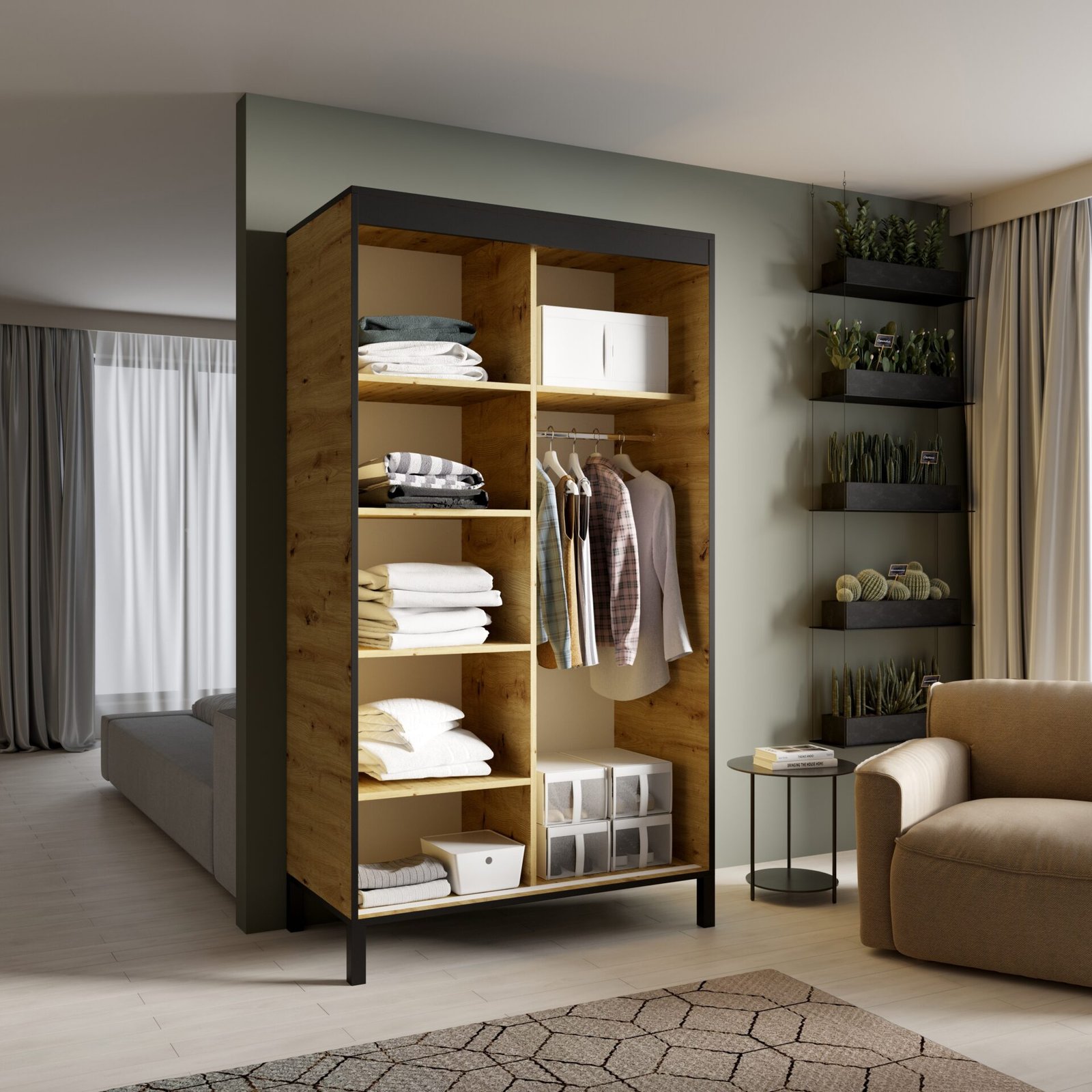 BELL 120 Artisan/Black ADRK sliding wardrobe - Image 2